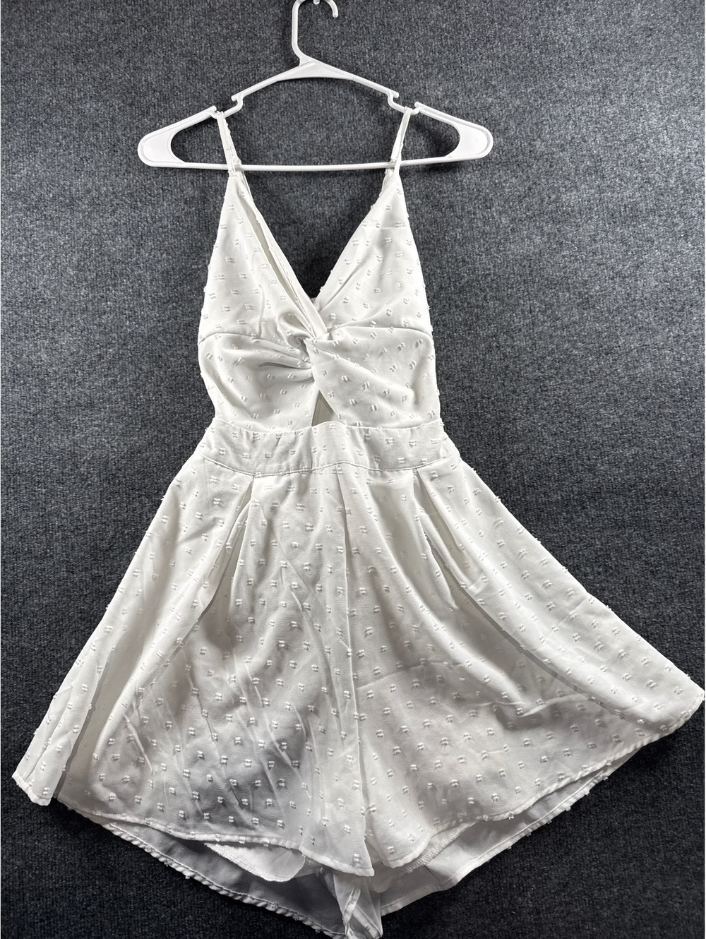 Boture Womens M White Mini Dress Textured Strappy Open Back Sleeveless Summer